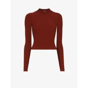 Proenza Schouler Red Viscose Long Sleeve Knit Top Size M
